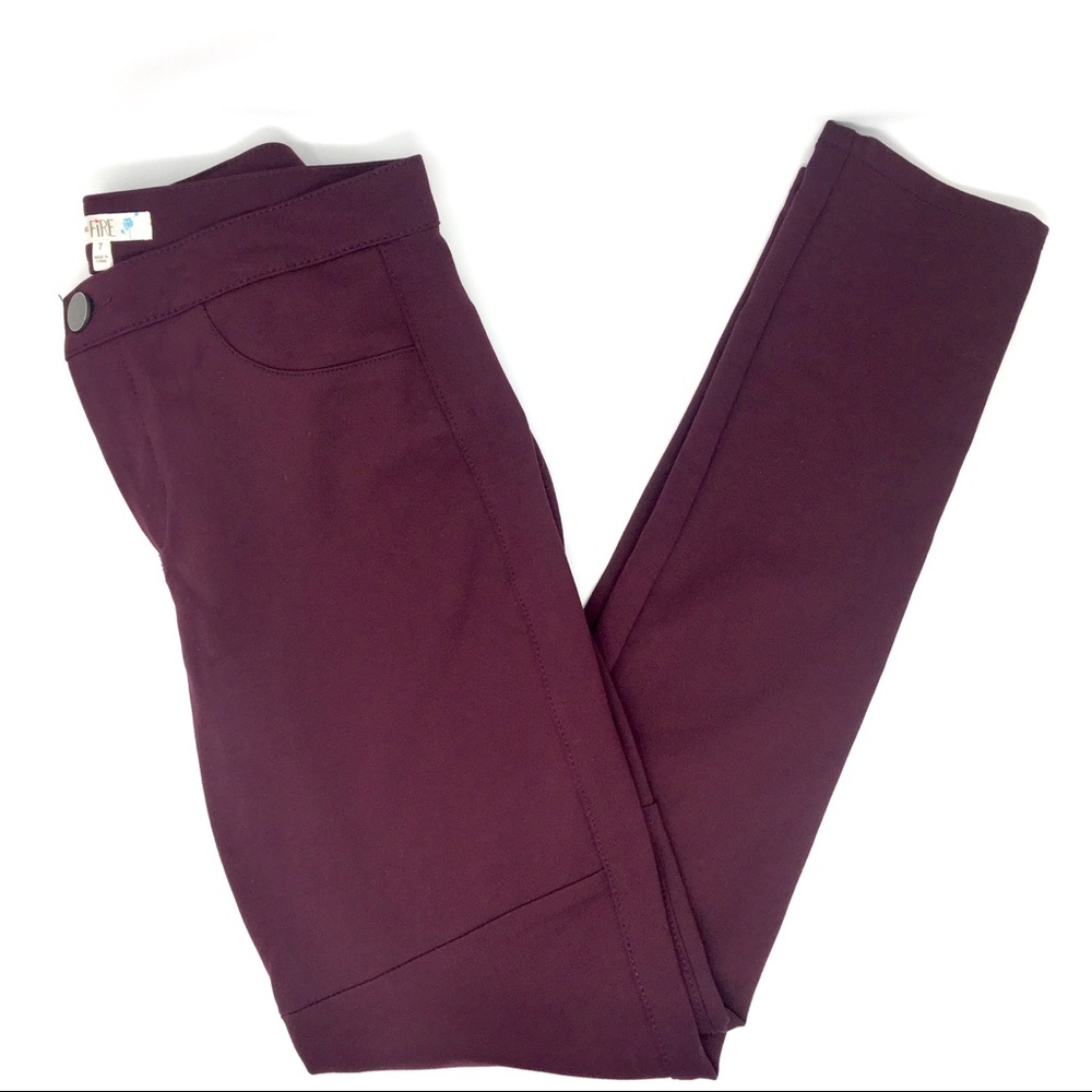 Love, Fire Burgundy Skinny Pants